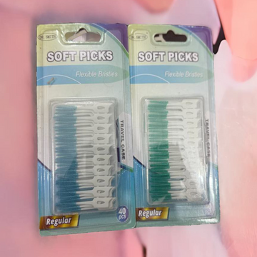 Dental Interdental Picks with Flexible Bristles