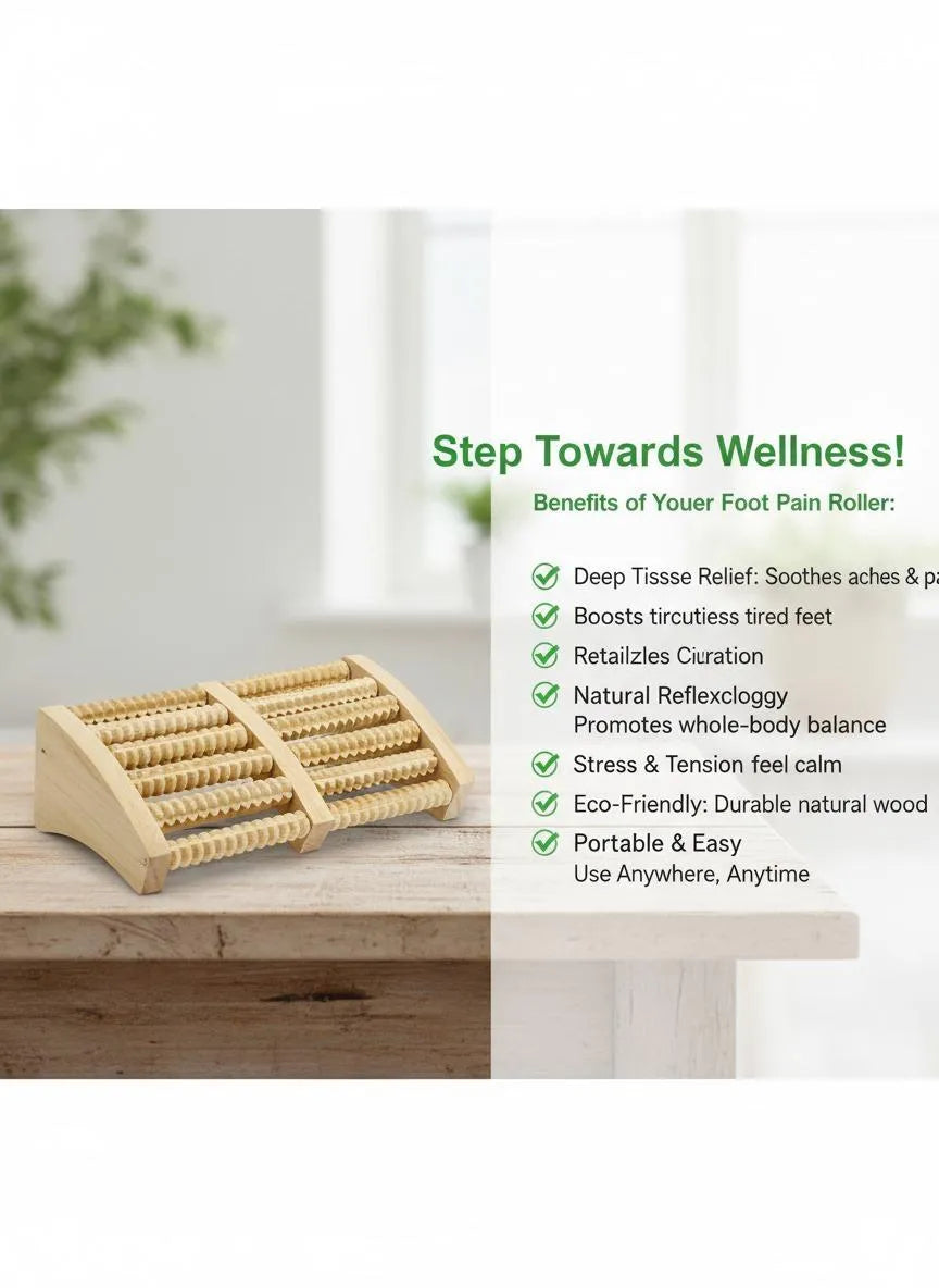 Wooden Roller Foot Massager