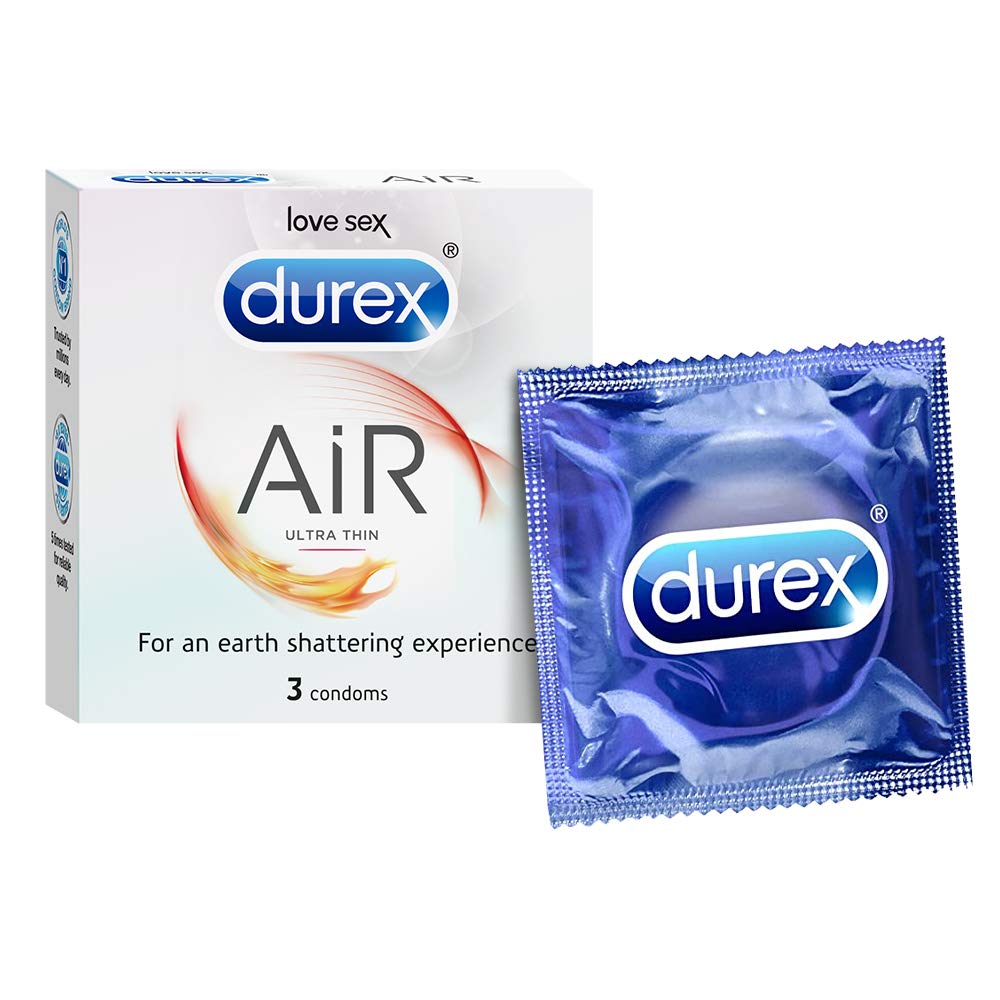 Durex Air Condoms for Men - 3 Count | Suitable for use with lubes Durex