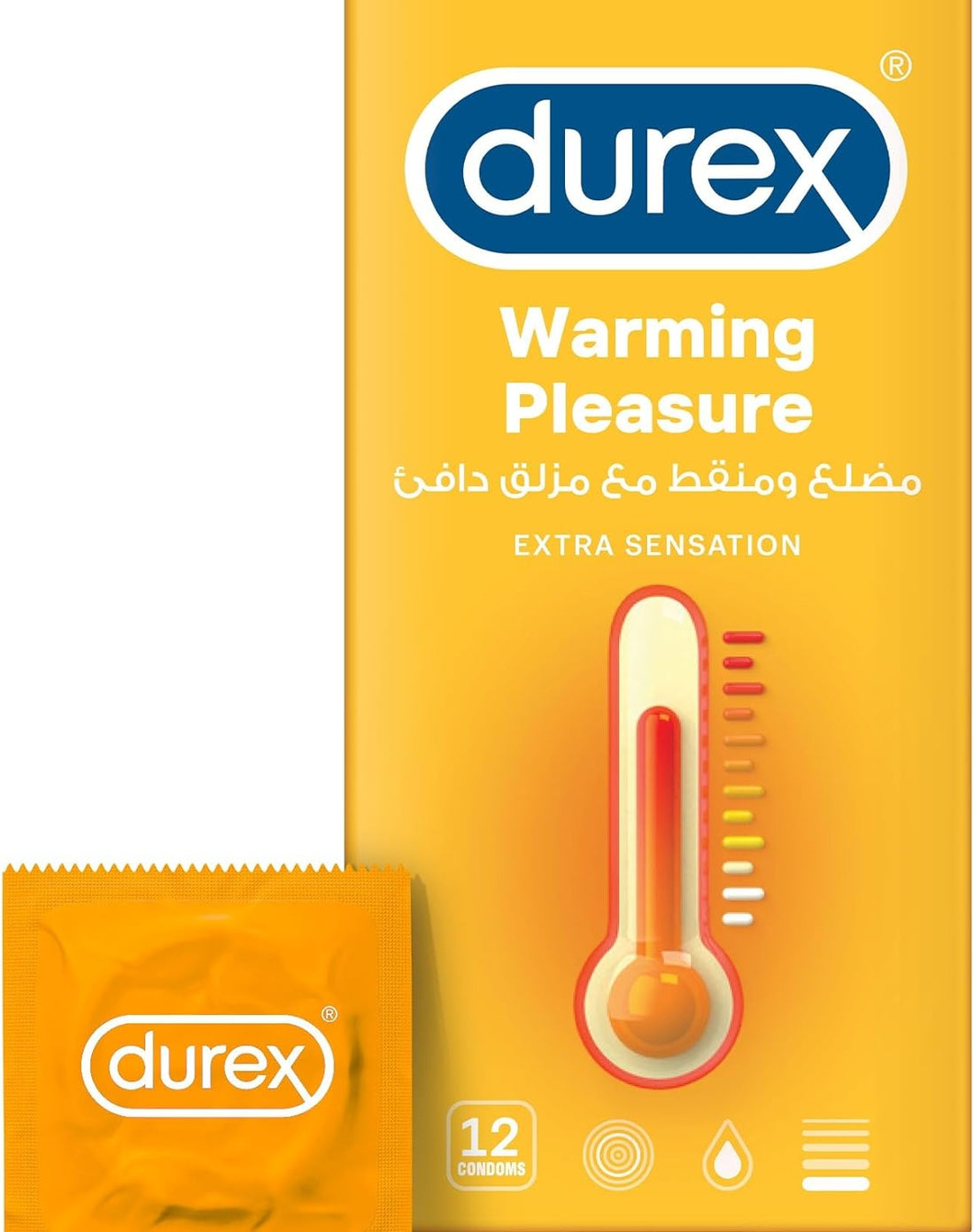 Durex warming pleasure extra sensation condoms for men - 12 pieces - HealthHaven.pk Durex