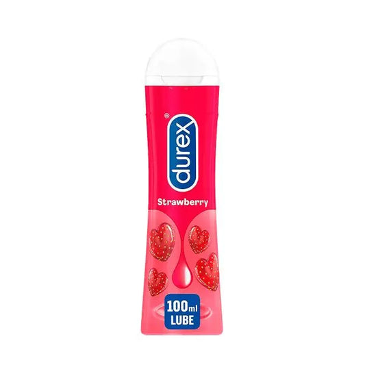 Durex Lube Strawberry Flavored Lubricant Gel for Men & Women - 100ml | Water based lube | Compatible with condoms Durex