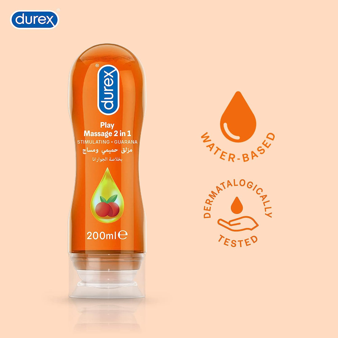 Durex Play Massage 2 in 1 Lubricant, Stimulating, Guarana- 200ml Durex