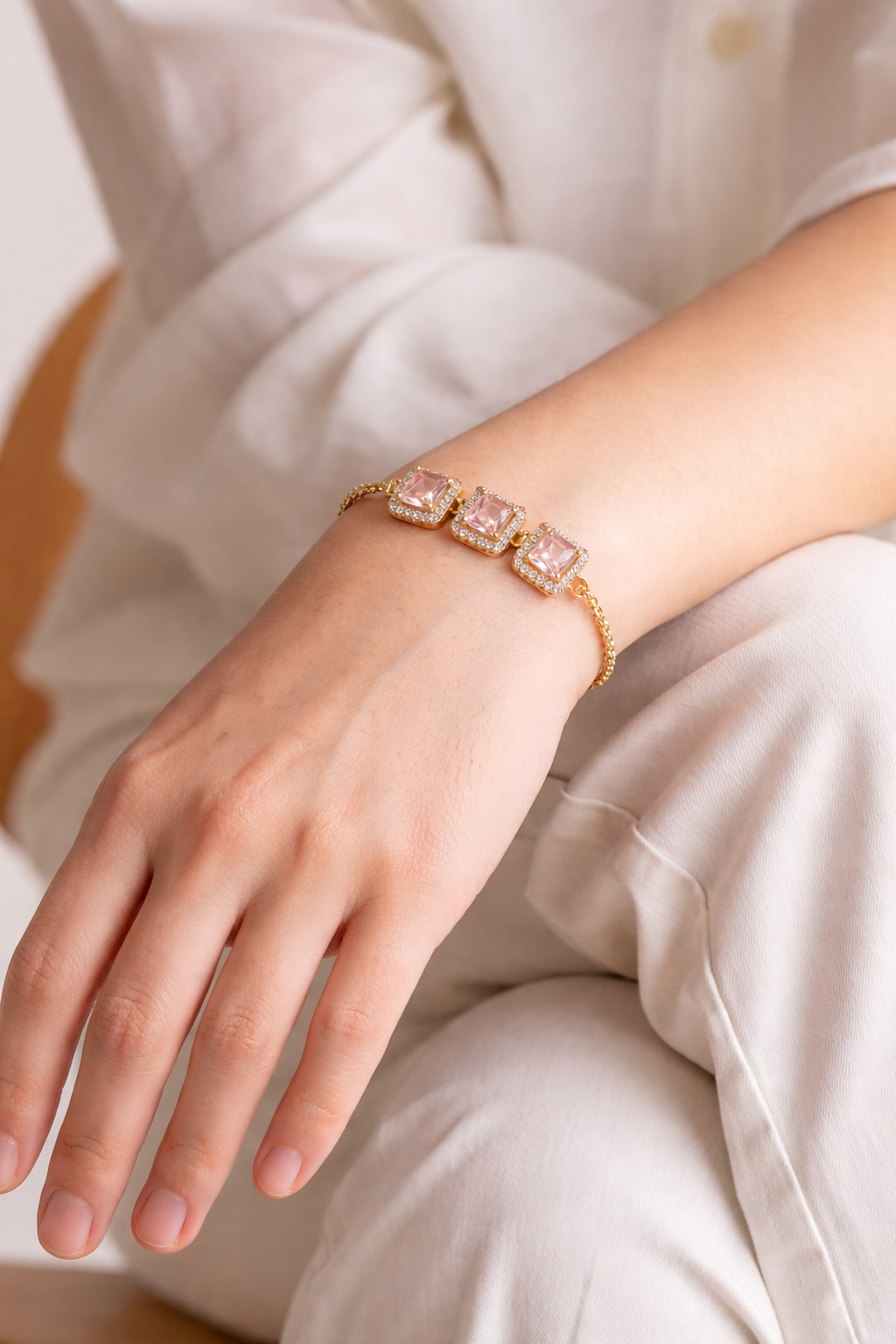 Luxury Gold Crystal Bracelet | Stylish Jewelry Pakistan | Gift for Her