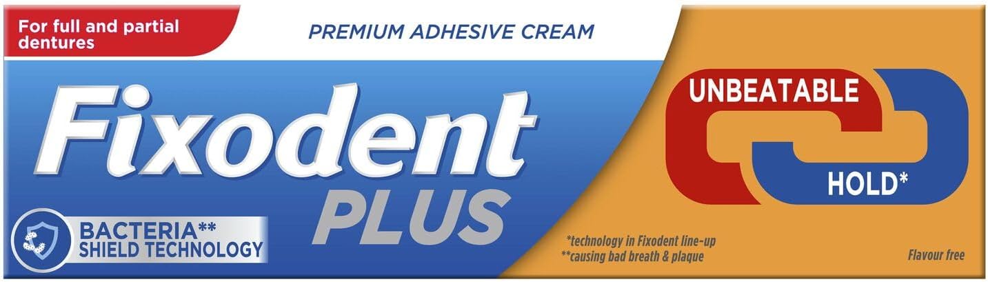 Fixodent Plus Denture Adhesive Cream with Unbeatable Hold - 40g