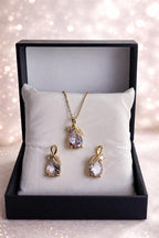Gold Plated Crystal Jewelry Set