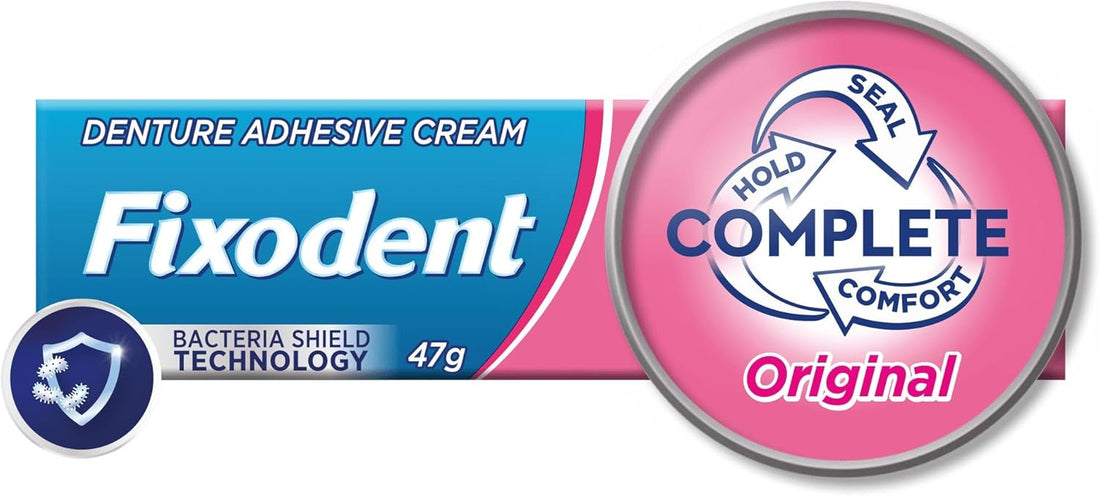 Fixodent Complete Neutral Adhesive Cream for Full and Partial Dentures - Strong Hold, Seal & Comfort All Day Long