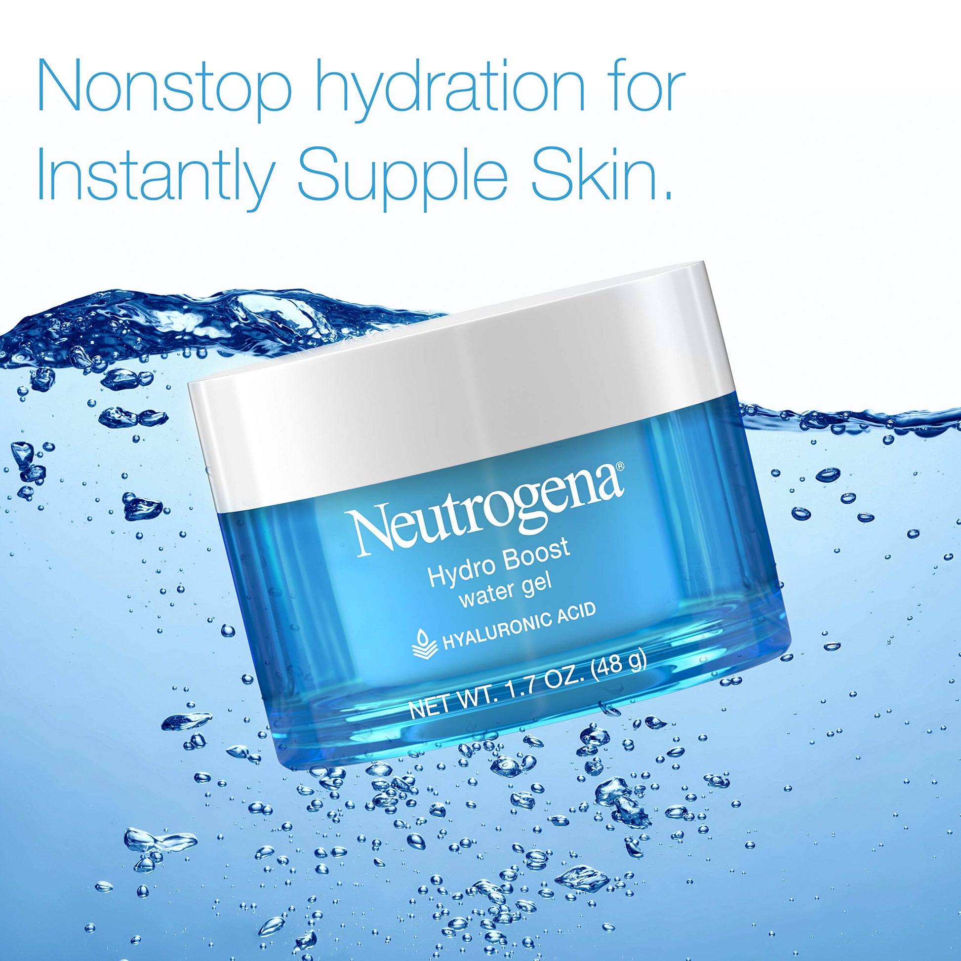 Neutrogena Hydro Boost Hyaluronic Acid Hydrating Water Gel Daily Face Moisturizer for Dry Skin,  Neutrogena Hydro Boost Water Gel Moisturizer 50ml | 48g Neutrogena