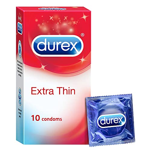 Durex Extra Thin Condoms for Men - 10 Count | Suitable for use with lubes & toys Durex