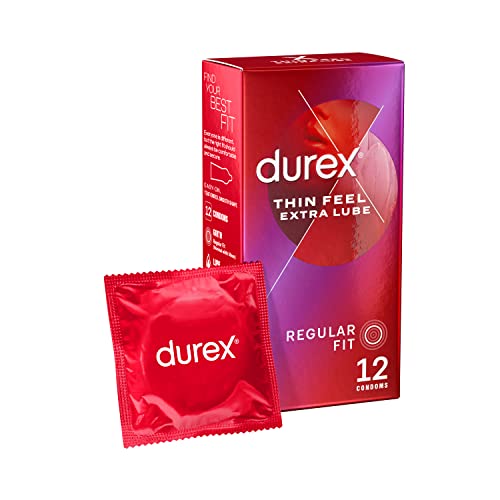 Durex Thin Feel Extra Lubricated Condoms, Pack of 12 (UK Imported) Durex