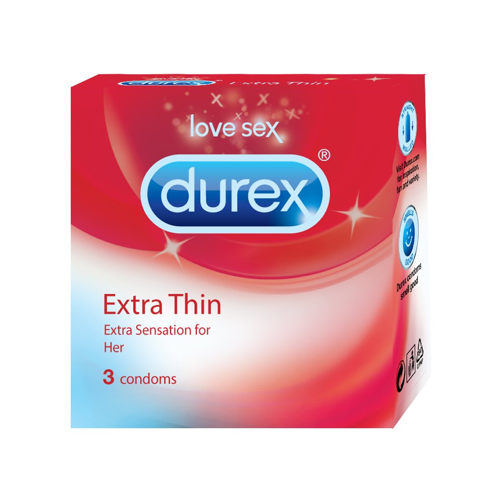 Durex Condoms, Extra Thin - 3 Count Durex