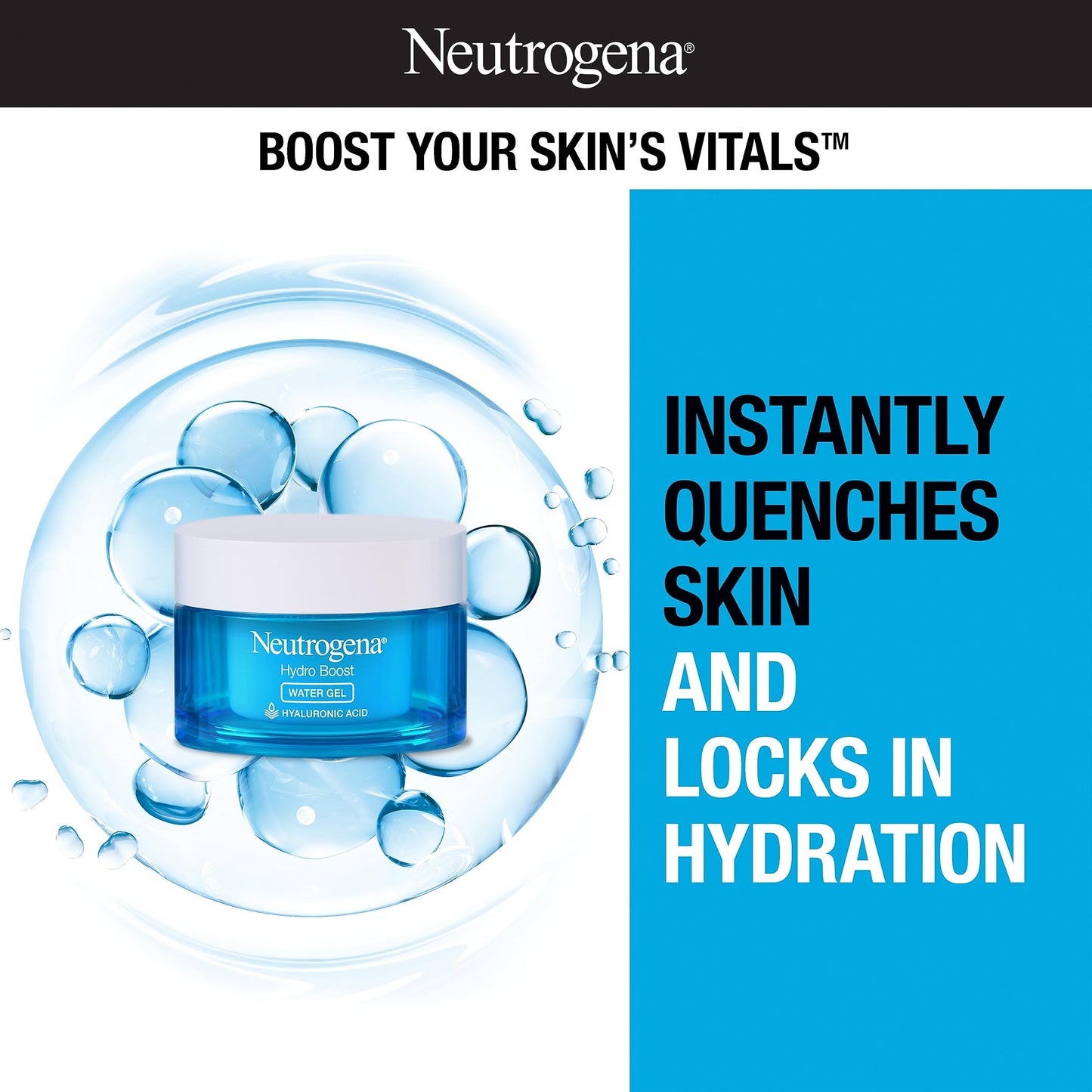 Neutrogena Hydro Boost Hyaluronic Acid Hydrating Water Gel Daily Face Moisturizer for Dry Skin,  Neutrogena Hydro Boost Water Gel Moisturizer 50ml | 48g Neutrogena